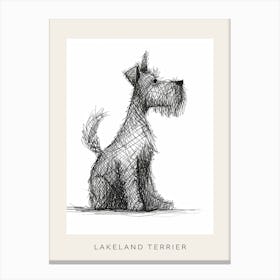 Lakeland Terrier Dog Line Sketch 1 Poster Canvas Print