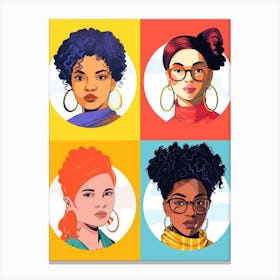 Four Women With Afro Hair Canvas Print