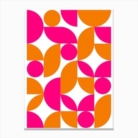 Mid Century Modern Abstract 26 Pink and Orange Canvas Print