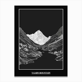 Y Garn Mountain Line Drawing 2 Poster Canvas Print