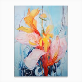 Abstract Flower Painting Heliconia 1 Canvas Print