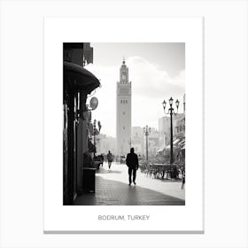 Poster Of Casablanca, Morocco, Photography In Black And White 1 Canvas Print