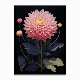 Dahlia 3 Hilma Af Klint Inspired Flower Illustration Canvas Print