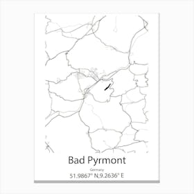 Bad Pyrmont,Germany Minimalist Map Canvas Print