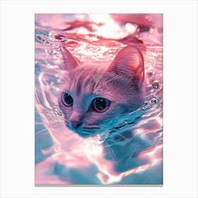 Cat In Water 3 Leinwandbild