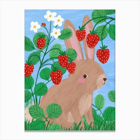 Strawberry Bunny Rabbit Canvas Print