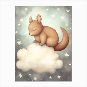 Sleeping Baby Squirrel Canvas Print