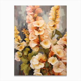 Fall Flower Painting Hollyhock 1 Canvas Print