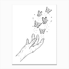 Butterfly Hand Canvas Print
