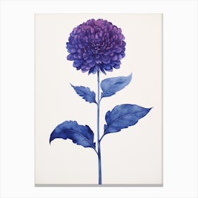 Blue Botanical Globe Amaranth 2 Canvas Print