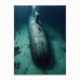 Submarine In The Ocean -Reimagined 2 Canvas Print