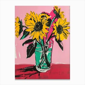 Sunflowers In A Vase 15 Canvas Print