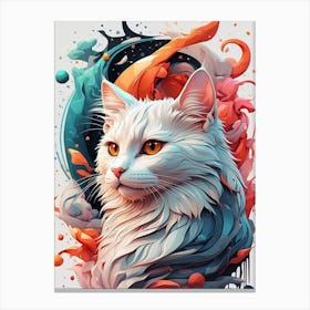 White cat Canvas Print