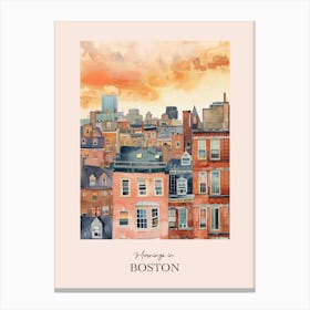 Mornings In Boston Rooftops Morning Skyline 3 Canvas Print