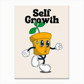 Self Growth Motivational Retro Cartoon 2 Canvas Print