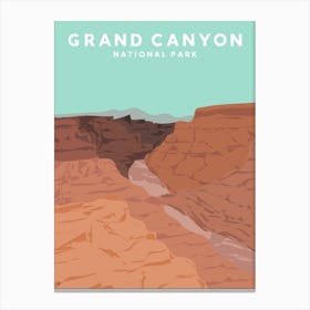 Grand Canyon National Park Travel Poster Canvas Print