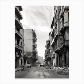 Beirut, Lebanon, Mediterranean Black And White Photography Analogue 4 Canvas Print