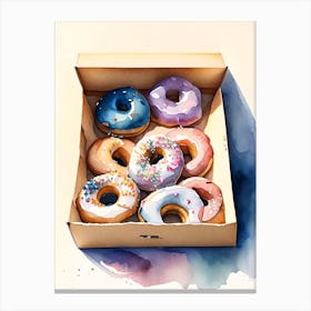 A Box Of Donuts Cute Neon 3 Canvas Print