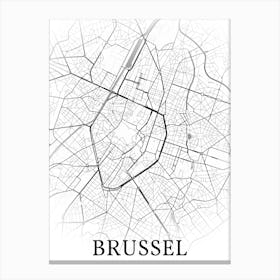 Brussel, België, City Map, Black And White Fade Design Toile