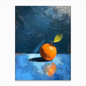 Orange On Blue 2 Canvas Print