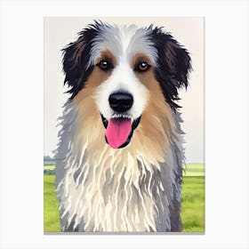 Polish Lowland Sheepdog 2 Watercolour dog Canvas Print