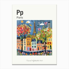 Kids Travel Alphabet  Paris 2 Canvas Print