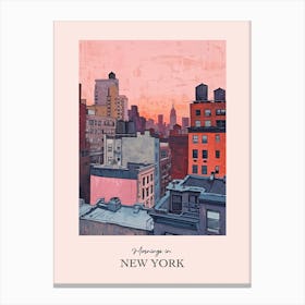 Mornings In New York Rooftops Morning Skyline 3 Canvas Print