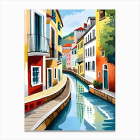 Canal In The City Canvas Print