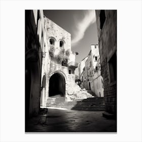 Split, Croatia, Mediterranean Black And White Photography Analogue 4 Canvas Print