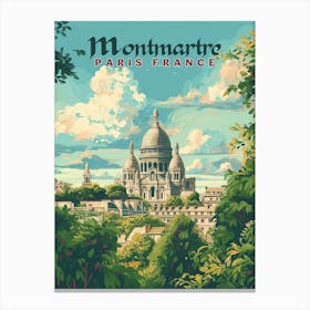 Montmartre Paris Vintage Travel Poster Canvas Print