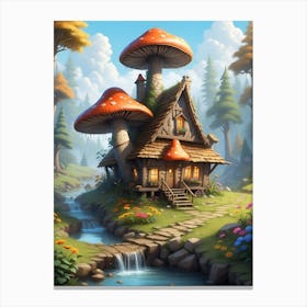Mushroom House In The Forest 1 Canvas Print