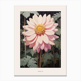 Flower Illustration Dahlia 4 Poster Canvas Print