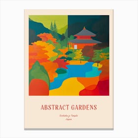 Colourful Gardens Ginkaku Ji  Temple Japan 1 Red Poster Canvas Print