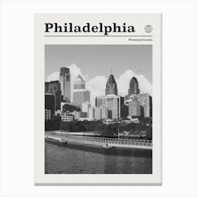 Philadelphia Pennsylvania Black And White Canvas Print