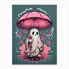 Ghost With Umbrella Canvas Print