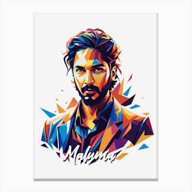 Maluma 01 Portrait Music Icon Style WPAP Pop Art Canvas Print