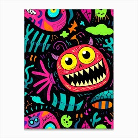 Monster Seamless Pattern Canvas Print