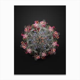 Vintage Gladiolus Cunonius Flower Wreath on Wrought Iron Black n.2253 Canvas Print