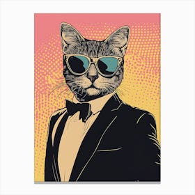 Super Cool Cat Illustration Pop 1 Canvas Print