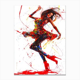 Fashion Model Runway - Dancing Model Canvas Print
