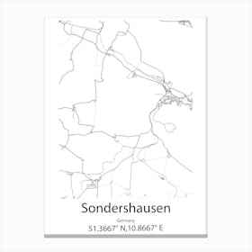 Sondershausen,Germany Minimalist Map Canvas Print