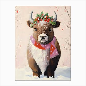 Christmas Cow Canvas Print Canvas Print