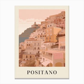 Positano Vintage Pink Italy Poster Canvas Print