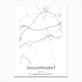 Grossrohrsdorf,Germany Minimalist Map Canvas Print