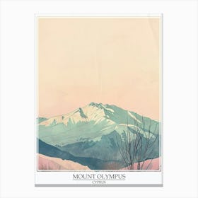 Mount Olympus Cyprus Color Line Drawing 7 Poster Canvas Print