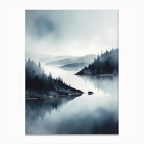 Misty Lake Canvas Print Canvas Print