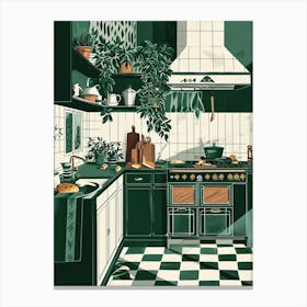 Retro Art Deco Inspired Kitchen 4 Canvas Print