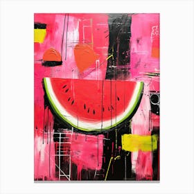 Tropical Palette: Neo-Expressionist Watermelon Rhapsody Canvas Print