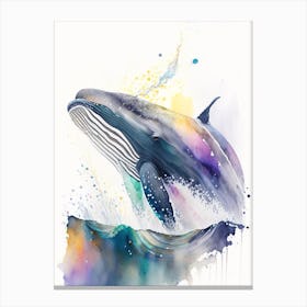 Northern Right Whale Storybook Watercolour  (3) Canvas Print