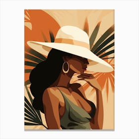 Woman In A Hat 3 Canvas Print